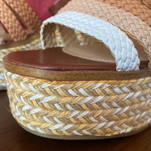 Retro Vibes Espadrille Platform Sandals Womens 9 Wedge Heel Open Toe Ladies NEW - Picture 4 of 10